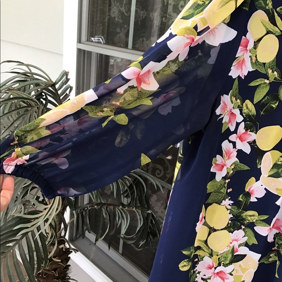 Ave-mended New York co. Womens flowered flowing Dress XXLarge silky polyester - Picture 6 of 13